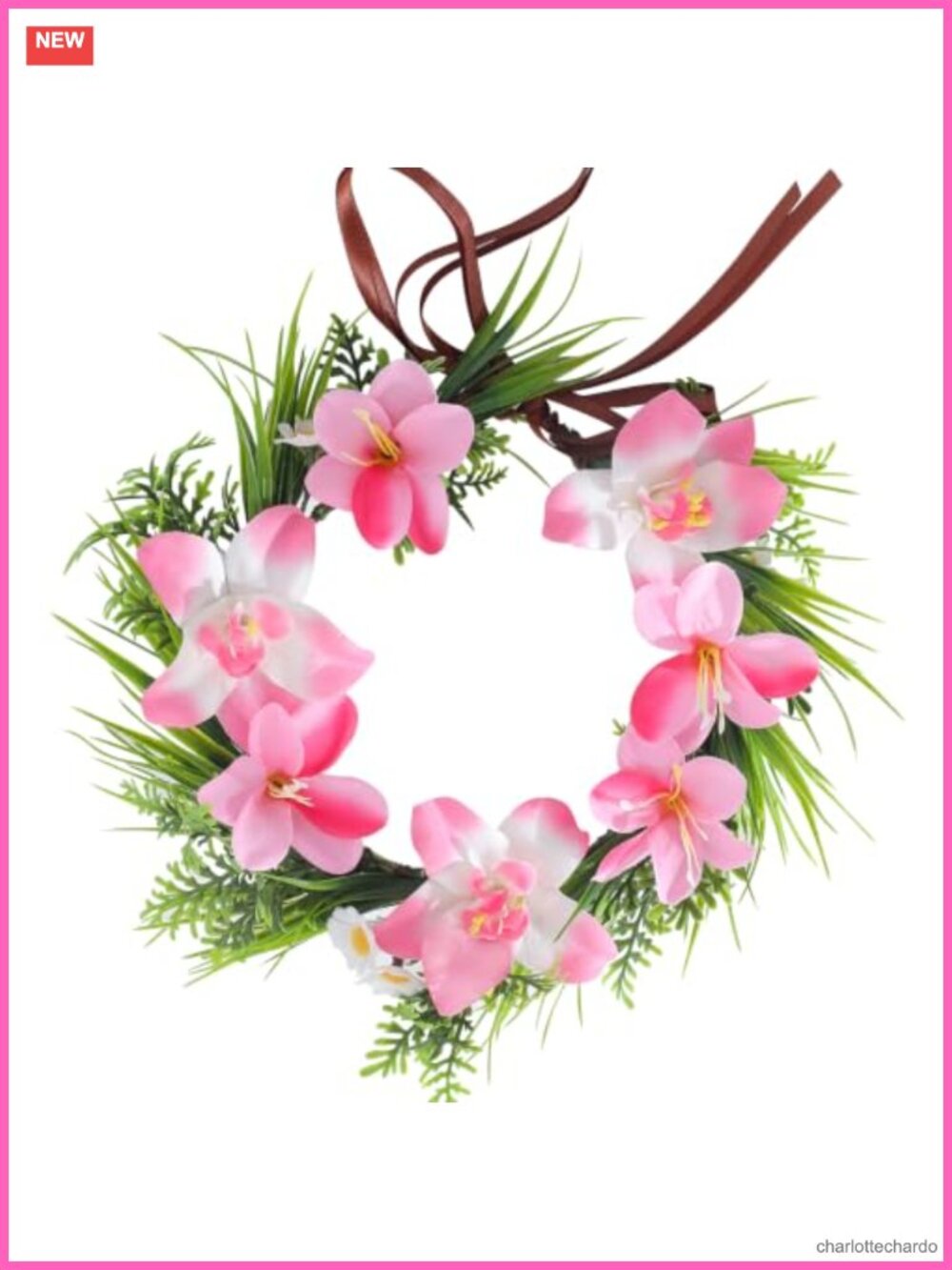 Hawaiian Flower Crown Floral Headband Luau Party Beach Headpiece